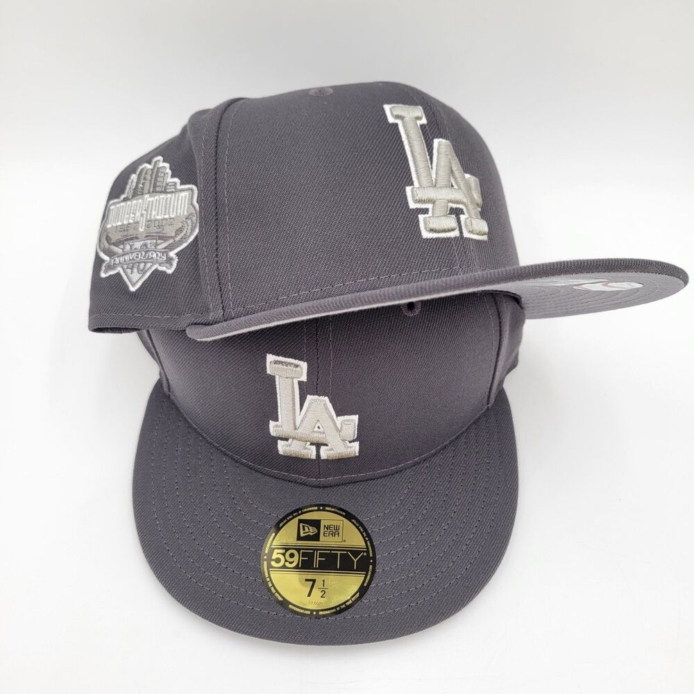 Los Angeles Dodgers New Era Dark Graphite 40th Patch 59Fifty Fitted Cap 7 1/2